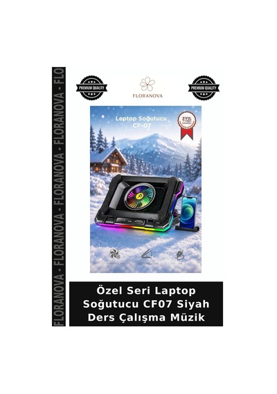Özel Seri Laptop Soğutucu Cf07 Siyah Ders Çalışma Müzik