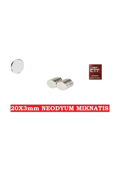 Neodyum Miknatis 20X3Mm Neodyum Miknatis- Güçlü Miknatis 20 Adet