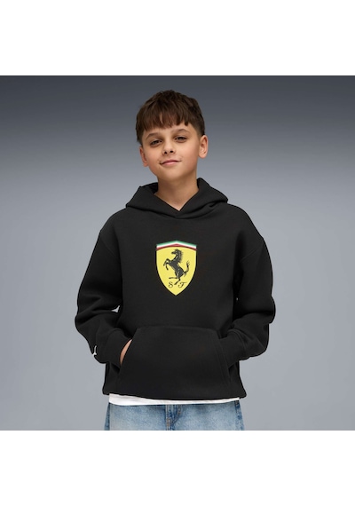Puma Scuderıa Ferrarı Color Shıeld Genç Kapüşonlu Sweatshırt 634259 01 Siyah