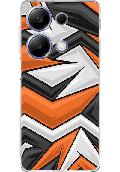 Xiaomi Redmi Note 13 Pro 4g Uyumlu Kamera Korumalı Grafiti Tasarımlı Kılıf Şeffaf