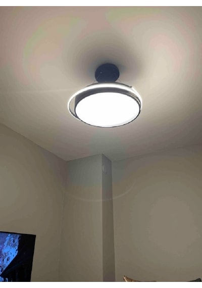 3 Renkli Ledli Modern Akıllı Sarkıt Avize / 60 'lık Davul Antrasit