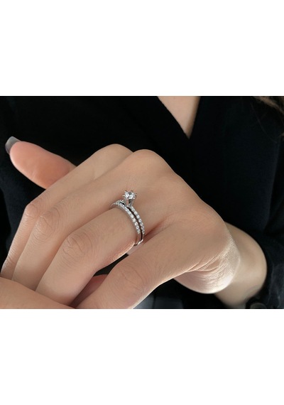 Sirius Toplam 0,53 Ct Pırlanta Tektaş Yüzük Ve Alyans 0807R0052