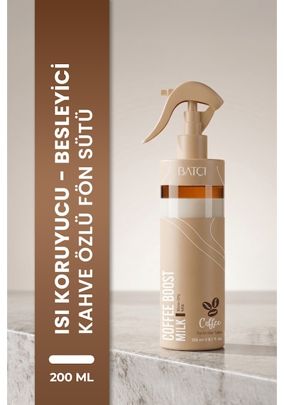 Batçı Hair Atelier Çift Fazlı Kabaran ve Elektriklenen Saçlar için Kahveli Saç Fön Sütü 200 ML