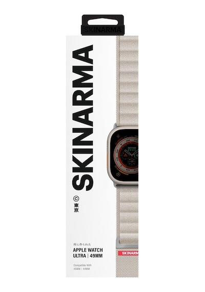 Watch Ultra 49mm Kordon Skinarma Kobu Hasır Strap Kayış Krem