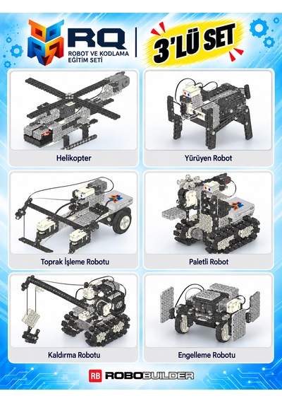 Rq Robotik Kodlama Eğitim Seti 3'lü Set