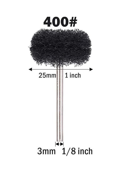 6207x5 5'li Paket Pimli Aşındırıcı Temizleme Polisaj Keçe 25mm - Siyah 400 Kum