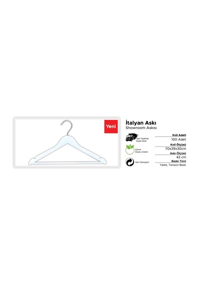 Uzmangrupraf Uzman Grup Raf Elbise Askısı-Plastik Askı-20'Li Paket-Italyan Ask Siyah