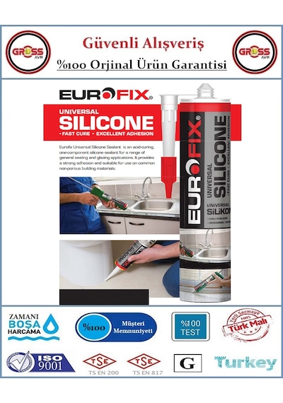 Eurofix Üniversal Silikon 280gr - Şeffaf