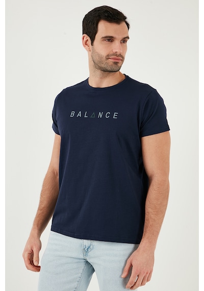 Buratti Pamuklu Slim Fit Bisiklet Yaka Erkek T Shirt 541Balance Açık Lacivert