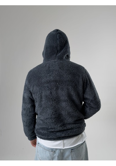 Cocopelli Erkek Kapüşonlu Antrasit Peluş Sweat Coc2590 Antrasit