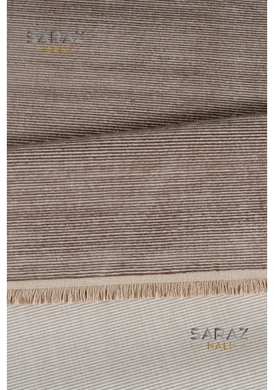 Saraz Halı Parma Düz Kahve Model Dokuma Halı Kilim Yolluk Salon Halısı Modern Dokuma Kahve