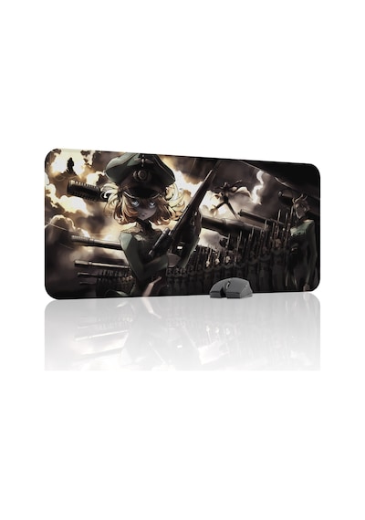 Youjo Senki Kaymaz Dikişli Kauçuk Oyuncu Mousepad V4 - 90x40 Xxl Gaming Mouse Pad Fare Altlığı