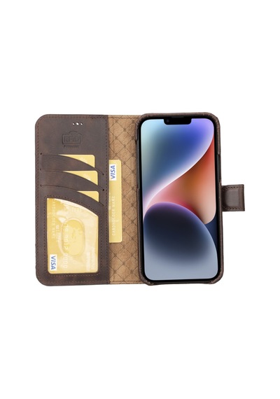 Bouletta Apple Uyumlu iPhone 14 Deri Kılıf Mw36 Tn03