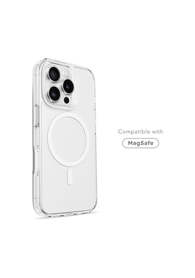 Vonmahlen Apple Uyumlu iPhone 16 Pro Max Şeffaf Magsafe Kılıf Beyaz