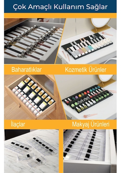 Mienda Home 12 Parça Şeffaf-lego Baharatlık Standı Çok Amaçlı Düzenleyici Makyaj Organizer Şeffaf