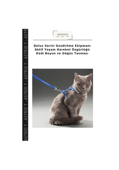 Delux Serisi Gezdirtme Ekipmanı Aktif Yaşam Hareket Özgürlüğü Kedi Boyun Ve Göğüs Tasması