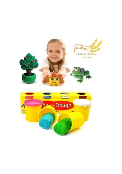 4 Renkli Buğday Unu Oyun Hamuru Büyük Boy - Play Dough Nocolor-73a3724b