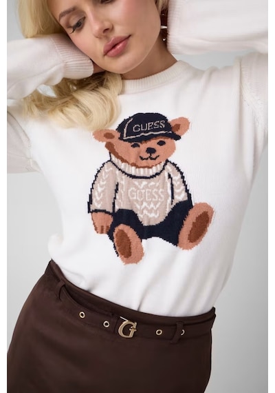 Guess Alicia Kadın Triko Kazak W6br84z1927 Beyaz