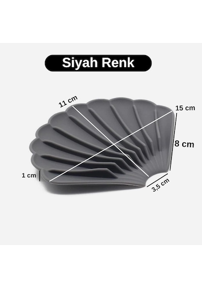 Siyah Renk Kaymaz İstiridye Şekilli Silikon Sabunluk Sabun Depolama Tutucu Ve Taşınabilir Sabunluk Plakası Diğer