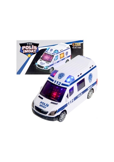112 Polis İmdat 3d Işıklı Sesli Polis Aracı Beyaz
