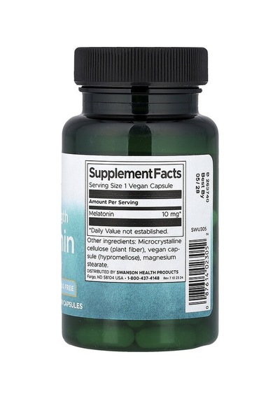 Swanson Vitamins, Melatonin, Triple Strength, 10 Mg, 60 Capsules