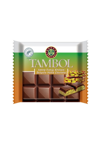 Kahve Dünyası Tambol Antep Fıstığı Krokan Dolgulu Çikolata 100 G - 8 Adet Tarı