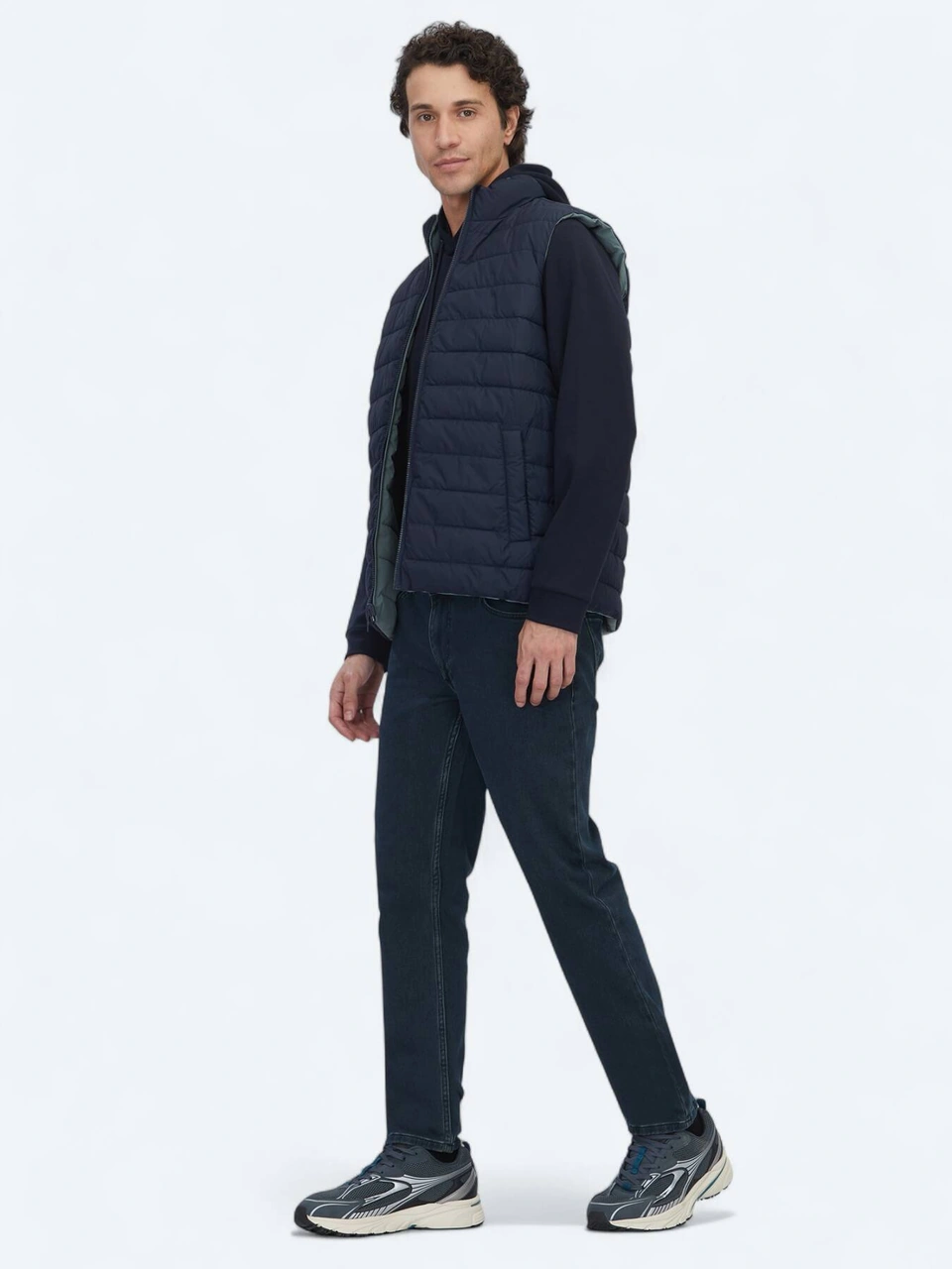 Kip Koyu Mint Regular Fit Dik Yaka Casual Dokuma Spor Yelek Koyu Mint