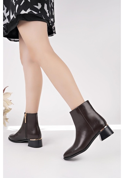 Nesilshoes Nesil Shoes Mddm 9711 Kahve Topuklu Kadın Bot