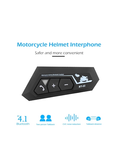 Bt22 Motosiklet Kask Kablosuz Intercom Su Geçirmez 5.0 Bluetooth