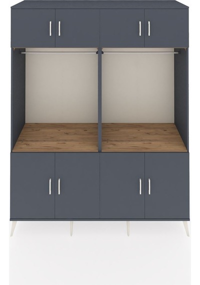 Kronos Gardrop 10 Raflı 8 Kapaklı 2 Askılı 176x59x221 Antrasit-antrasit/çam Antrasit/çam Kronos Gardrop 10 Raflı 8 Kapaklı 2 Askılı 176x59x221 Antrasit-antrasit/çam Antrasit/çam