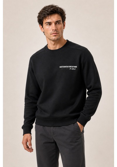 Redline Takes Bisiklet Yaka Kışlık Regular Fit Sweatshirt Siyah