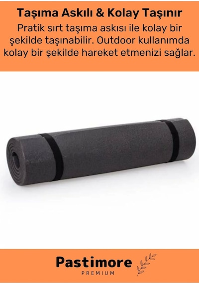 Enenstyle Taşıma Askılı Konfor Modeli Çift Taraflı Kaymaz Yoga Meditasyon Minderi Siyah Mat Çok Renkli