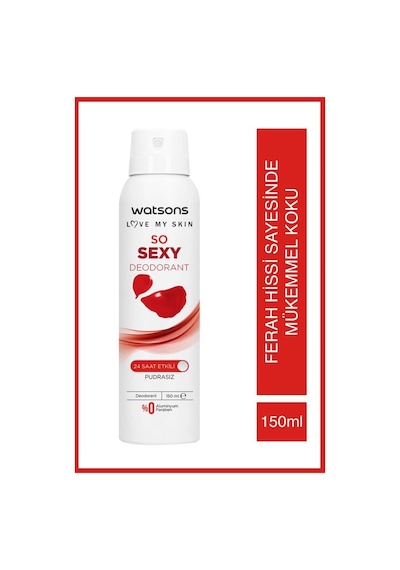 Watsons So Sexy Deodorant 24 Saat Etkili Kadın Sprey Deodorant 5 x 150 ML