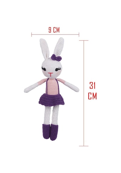 Amigurumi Organik Oyuncak-uyku Arkadaşı Tavşan-örme Mor Tavşan