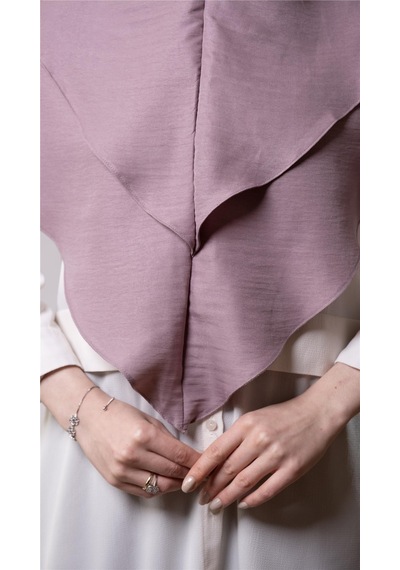 Hürrem Bone Violet Pratik Hazır Geçmeli Tesettür Eşarp Pamuk Caz Kumaş Çift Katlı Düz Hijab 2303 21