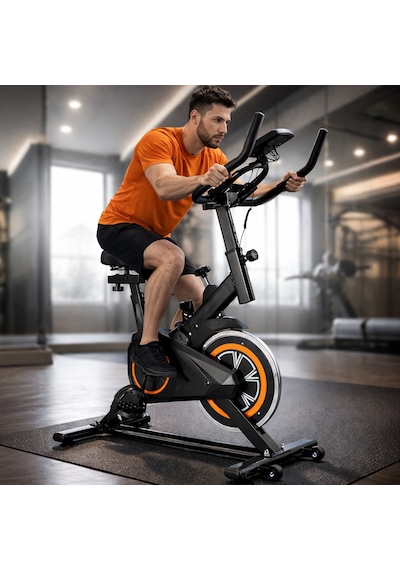 Dikey Ev Fitness Bisikleti Led Ekran Kardiyo Egzersiz Aleti Spinning Bike Nabız Direnç Lastiği Hediy