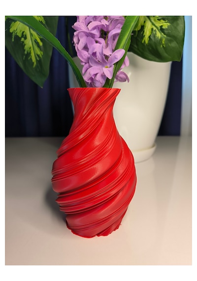 Bohem Tarzda Dekoratif Vazo - 15cm Kırmızı