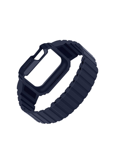 Apple Uyumlu Watch  7 41mm Kd-142 Airbag Tasarımlı Kasa Koruyuculu Silikon Kordon