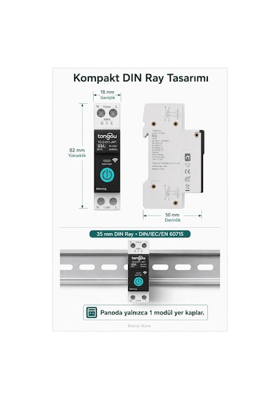 Tongou Tuya 63a Wifi Akıllı Şalter Enerji Takibi, Uzaktan Aç/kapat Ve Programlama