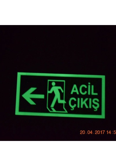 Fosforlu Yön Levhası | Acil Çıkış Sola
