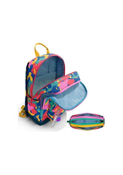 Coral High Renkli Kamuflaj Desenli İlk Ve Ortaokul Sırt Çantası Ve Kalemlik Seti Unisex - Setygn33232c Çok Renkli