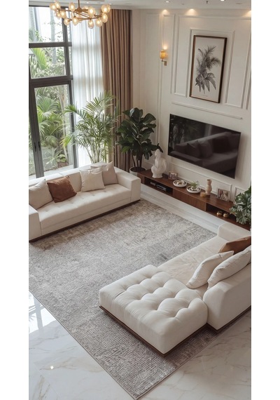 Kreasyon Halı Sardunya Sr001 Gri Makine Halısı