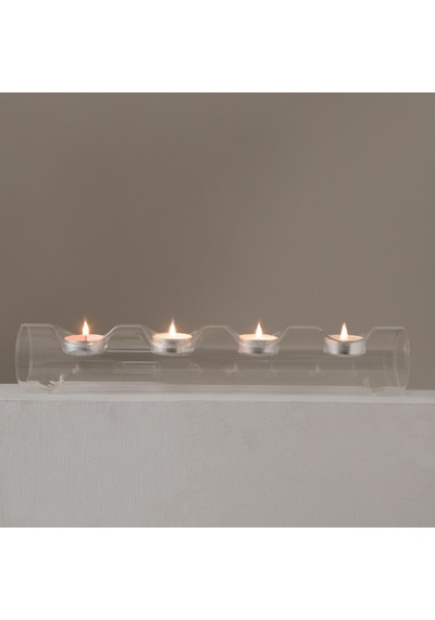 Primrose 4'lü Cam Mumluk 36x6 Cm Transparan