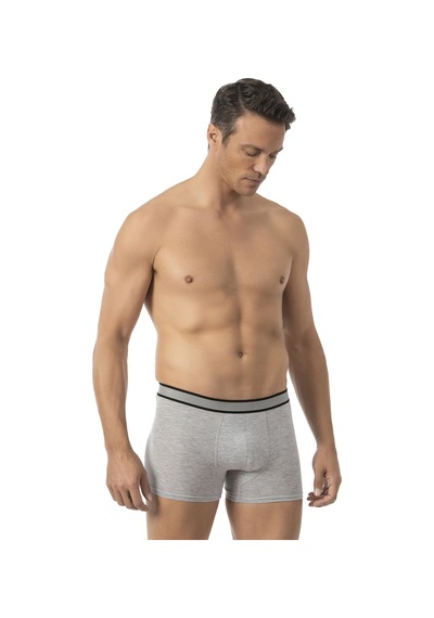 Özkan Underwear Özkan 11226 Erkek %95 Pamuklu Likralı Süprem Kumaş Esnek Rahat Boxer Şort Gri Melanj