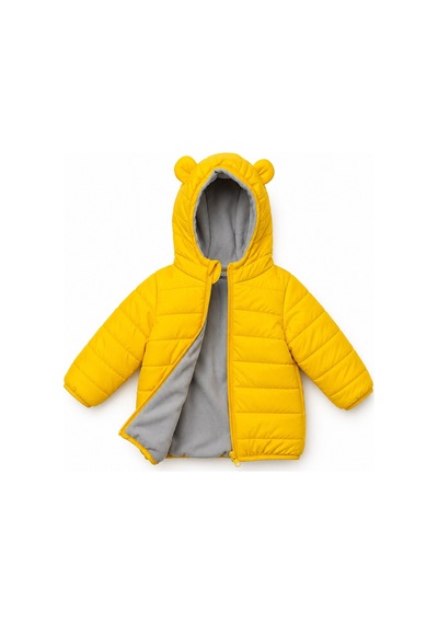 Mnk Baby & Kids Erkek Çocuk Kapüşonlu İçi Polarlı Fermuarlı Şişme Mont M00858 Sari