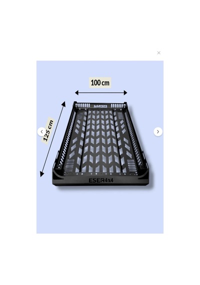 Universal Tavan Sepeti 100x125 Cm Tüm Araçlara Uyumlu Lazer Kesim Roof Rack Sepet Siyah