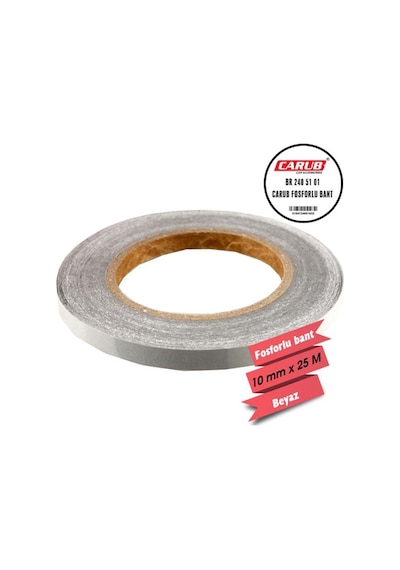 Carub Fosforlu Bant Beyaz 1 Cm X 25 Mt