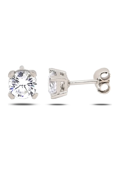 5mm Zirkon Tektaş Kadın 925 Ayar Gümüş Küpe