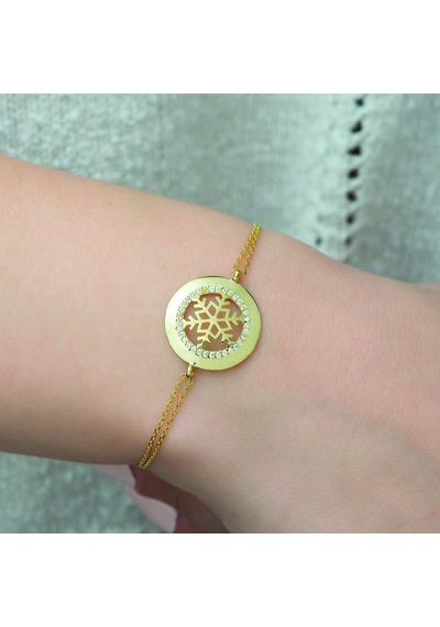 925 Ayar Gümüş Gold Kar Tanesi Bileklik Gümüş - Rose Gold