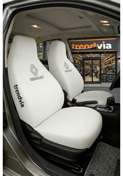 Renault Yeni Logolu Oto Koltuk Kılıfı Ön Arka Set Penye Universal Koltuk Koruyucu Servis Kılıfı